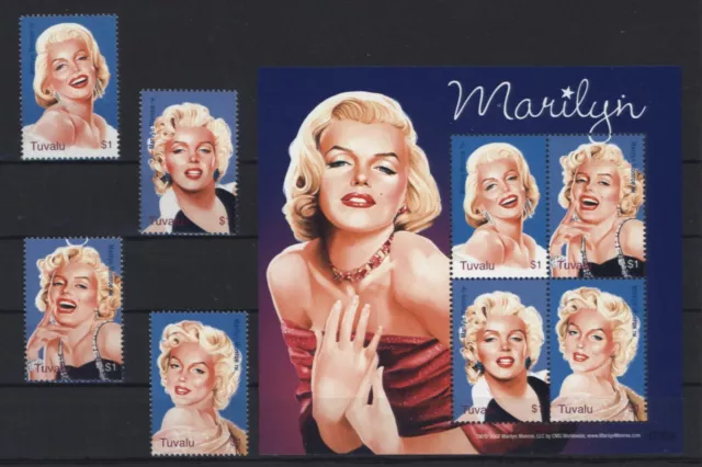 Tuvalu 2007 - Marilyn Monroe - Norma Jeane Baker Mortenson - 1373-76 SG 1278-81