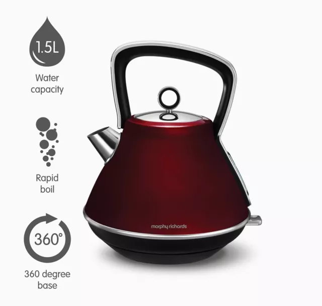 Morphy Richards 100111 Evoke Red Special Edition Pyramid Kettle Rapid Boil