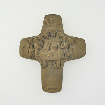 Bronze Cross - Last Supper - Jesus - Jünger - Relief - Plaque