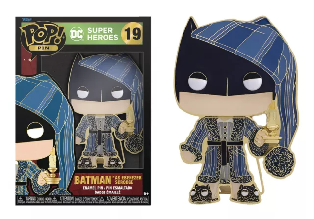 Funko Pop! Pin DC Super Heroes Batman as Scrooge Holiday Large Enamel Pin