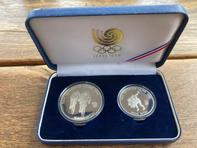 Seoul 1988 Set Olympia Münzen Silber 925/1000 Radsport Ringen