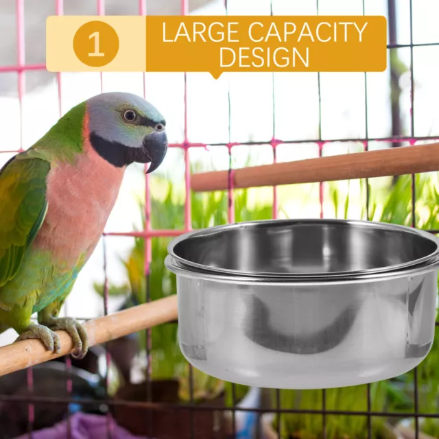 2pcs Bird Cage Feeding Cup Metal Food Cup for Small Pet-DH 3