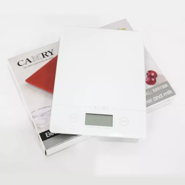 Camry Kitchen Food Scales EK9150 Ultra Slim Weigh Digital Electronic White