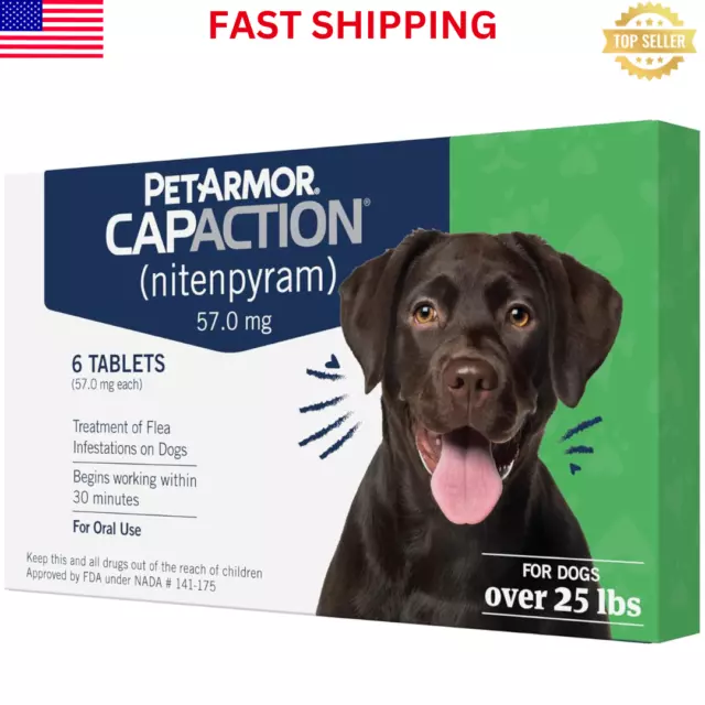 6 Tablets PetArmor Oral Flea Medication Pills For Dogs Medium & Large Dog