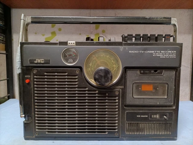 JVC 3060eu Registratore Cassette Radio TV Portatile TESTATO FUNZIONANTE vintage
