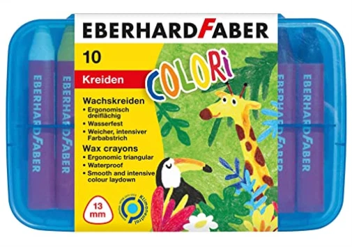 10 EBERHARD FABER Colori Wachsmalkreiden farbsorti NEW