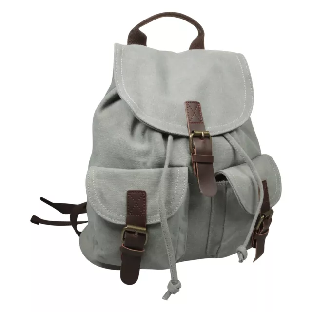 Vintage Outdoor Rucksack Canvas Grau Daypack Tagesrucksack Herren Damen modisch