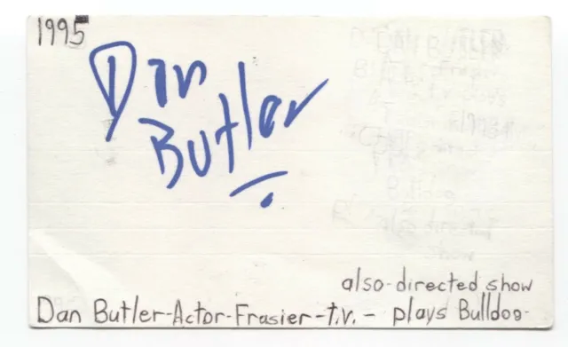 Dan Butler Signed 3x5 Index Card Autographed Signature Actor Frasier