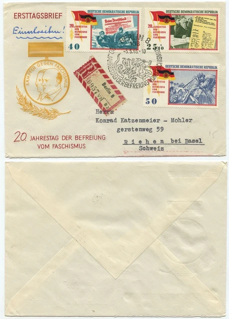 36201 - Mi.Nr. 1106-1108 - FDC - Einschreiben - Berlin 5.5.1965 in die Schweiz