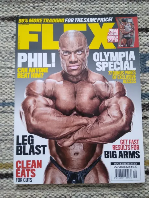 Flex Bodybuilding Magazine October 2016 Phil Heath Cover & Rhodden Poster