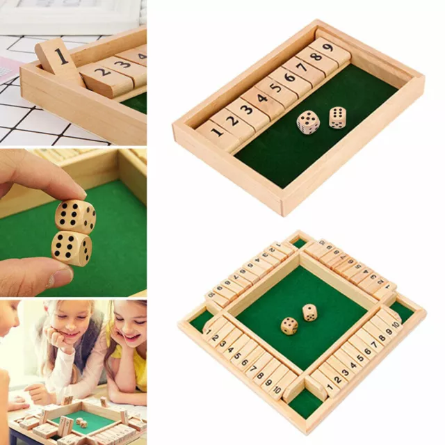 New Shut the Box Game Wooden Board Number Drinking Dice Toy Family Game Fun