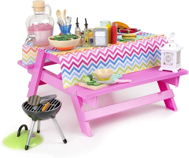 OUR GENERATION BD37352 Picnic Table Set Dolls Accessories, MultiColour