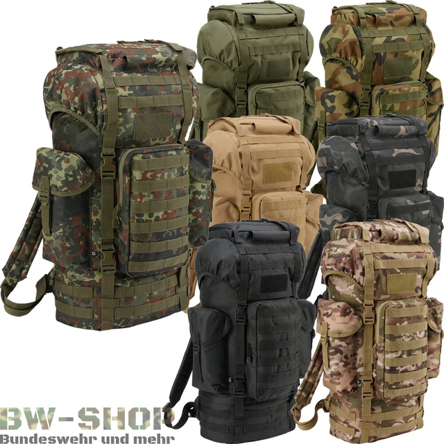 Wasserabweisender Rucksack BW Bundeswehr Rucksack 65 Liter – Robuster Trekkingrucksack In Schwarz Mit Hüftgurt Wandern Rucksack