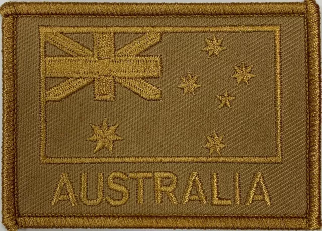Khaki Subdued Australia National Flag Patch hook & loop backing. FREE POST✔📩