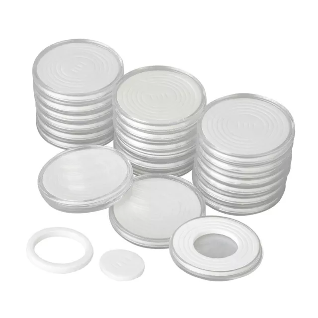 20 Sets 46mm Coin Storage Box Storage Easy to Carry Plastic Coin Capsules