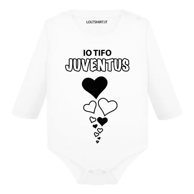 Body divertente neonato a maniche lunghe Io tifo Juventus