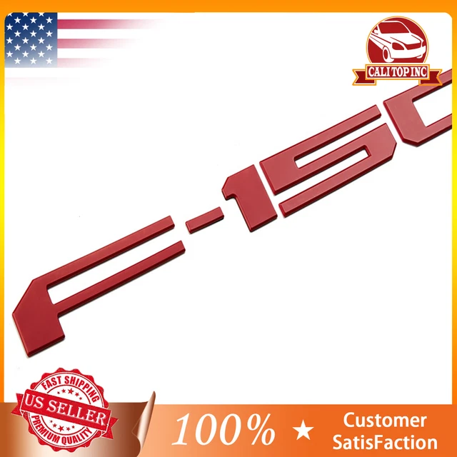 Matte Red Raised Tailgate Letters Emblem for F150 2018-2020 Adhesive ABS Badge