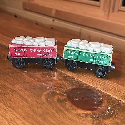 thomas wooden railway sodor china clay cars