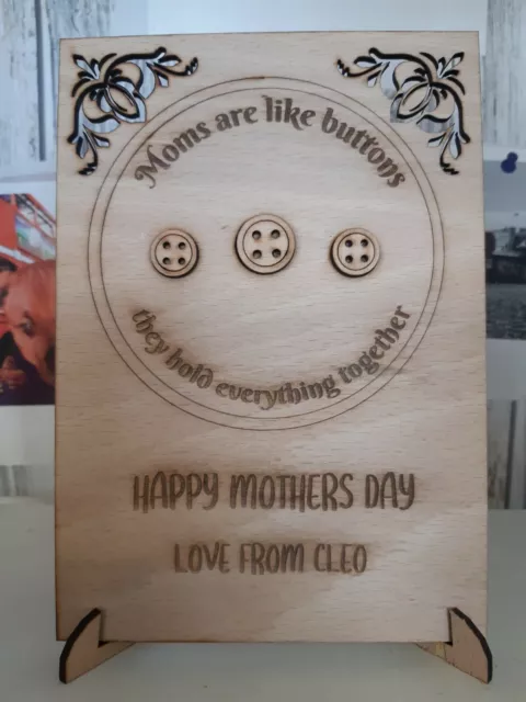 Wooden Mothers Day freestanding plaque personalised card mum mom nan mother mam