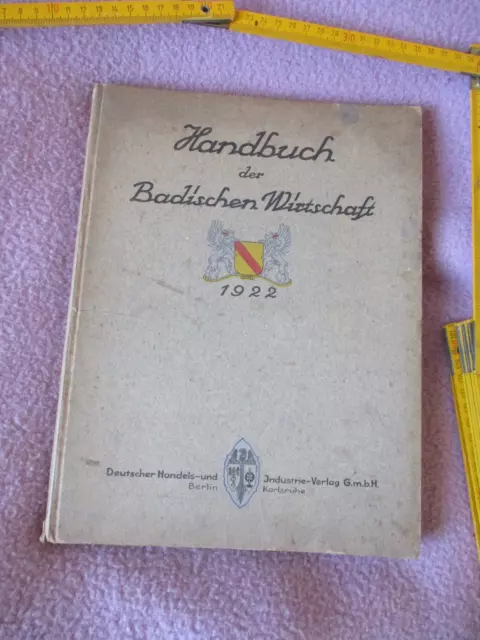 Vintage-1922-Handbuch der Badischen Wirtschaft-mit Lanz-Benz-Reklame-Werbung