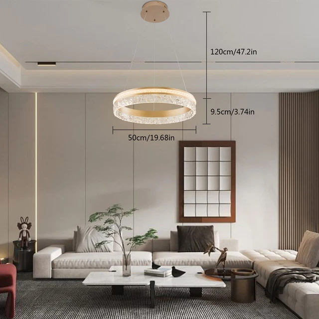 Modern Round LED Ring Pendant Light Chandelier Ceiling Light Fixture Lamp Gold