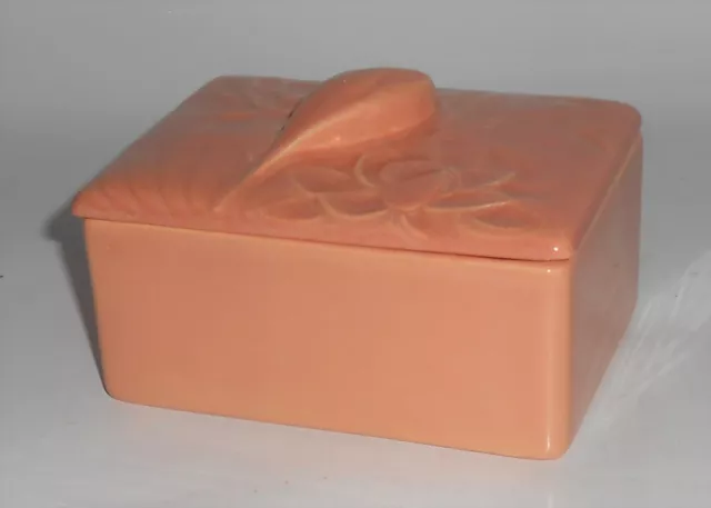 Franciscan Catalina Pottery Encanto Art Ware Coral #610 Cigarette Box