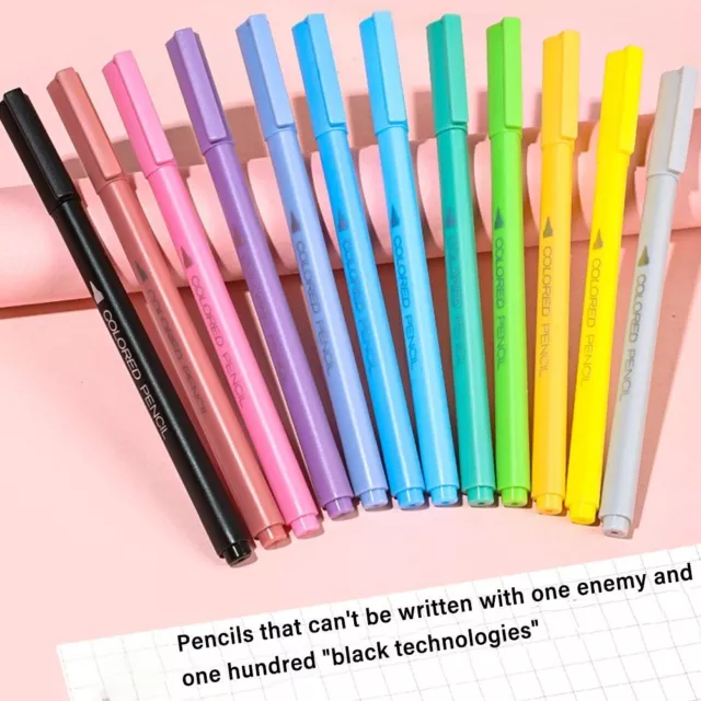 12Colors/Set Erasable Colored Pencil No Ink HB Unlimited Writing Pen
