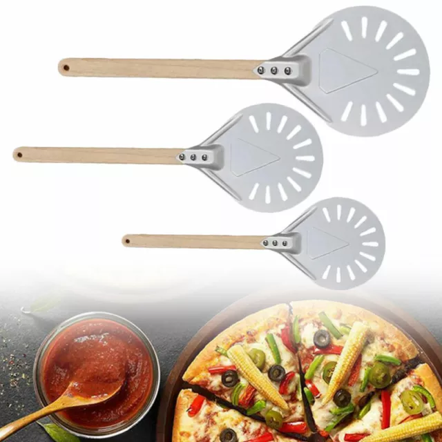 Pizza Bakers Shovel Turning Peel Round Paddle Wooden Handle Baking Tray 7/8/9"