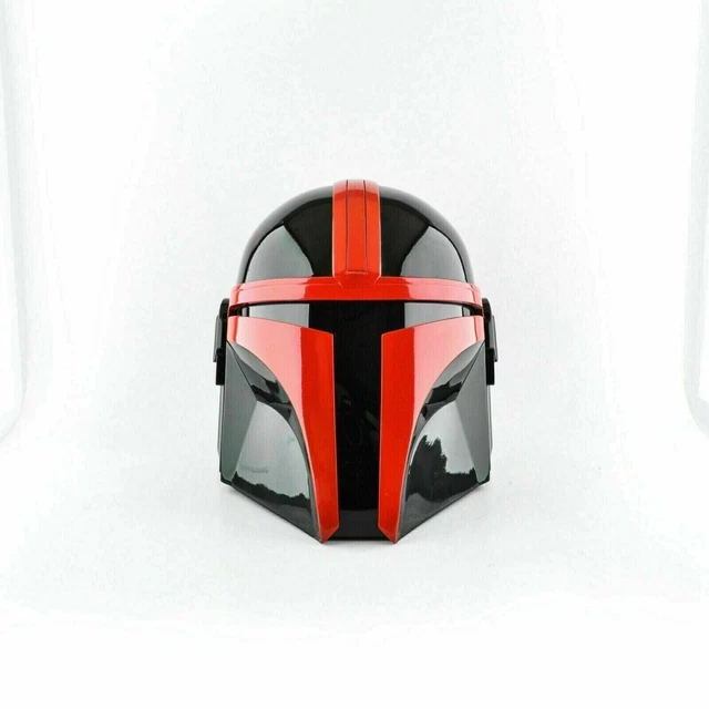 Mandalorian Custom Helmet Boba Fett Steel LARP Costume Black Red Series War Prop