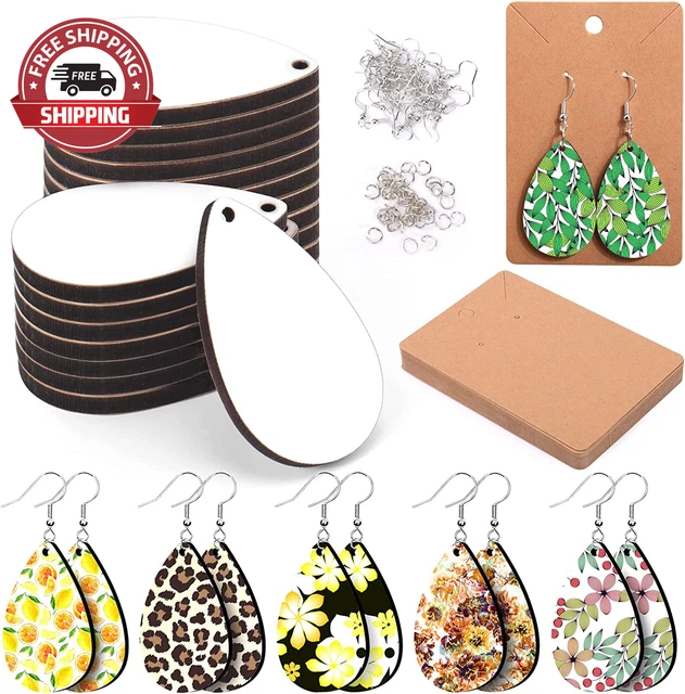50Pcs Sublimation Blanks Products - Sublimation Earring Blanks with Earring Hook