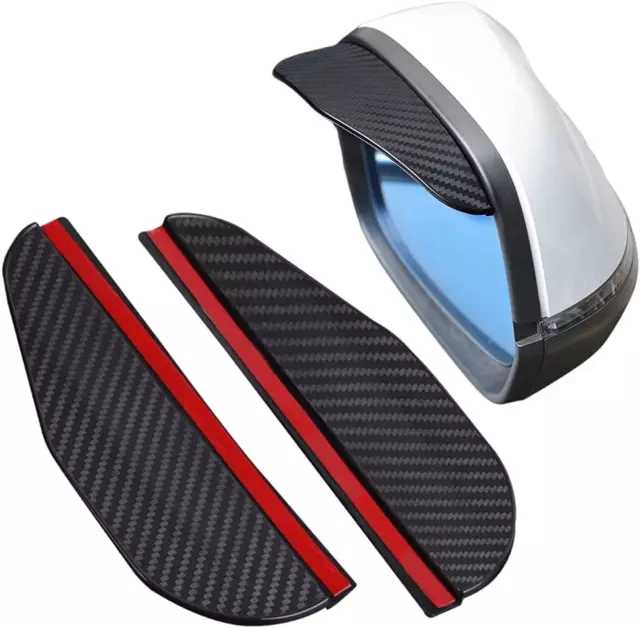 1 Pair Car Side Wing Mirror Rain Protector Cover Cap Smoke Guard Universal Fiber