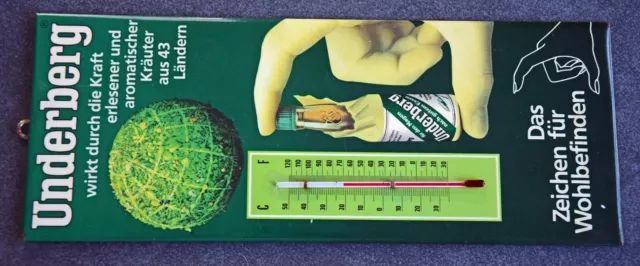 Underberg Thermometer Reklame Antik Original Schild