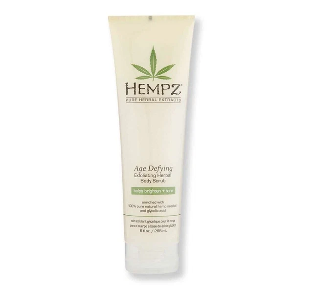 Hempz Age Defying Exfoliating Herbal Body Scrub Wash Hemp Seed Oil NEW