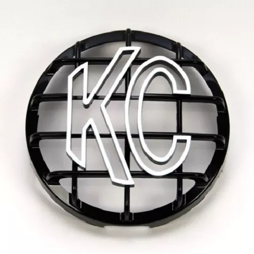 KC Hilites For 6" Round ABS Stone Guard ABS Plastic Black w/ White KC Logo 7210