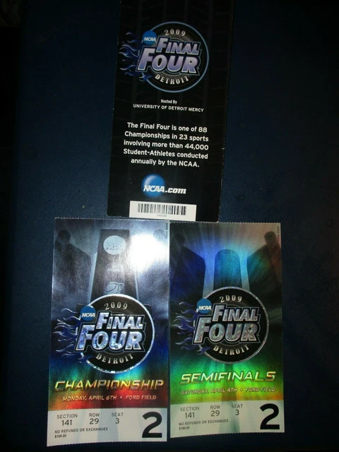 2009 NCAA FINAL FOUR Detroit NORTH CAROLINA Vs MSU Tickets & Orig Folder