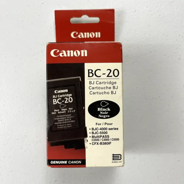 Canon BC-20 Black Ink Cartridge 0895A003 Genuine