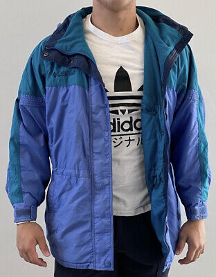 Columbia Men’s Winter Coat Large Ski Jacket Blue w/ Hood Vintage Snow