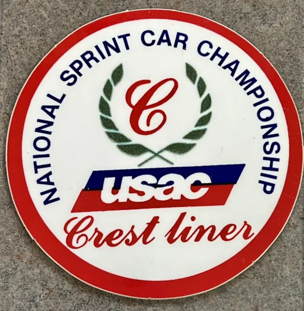 VINTAGE 1980's NATIONAL SPRINT CAR CHAMPIONSHIP USAC CRESTLINER 3" DECAL STICKER