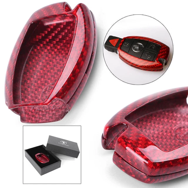 New Car Red Carbon Fiber Key Shell Protector Key Fob Case For Mercedes Benz Gift