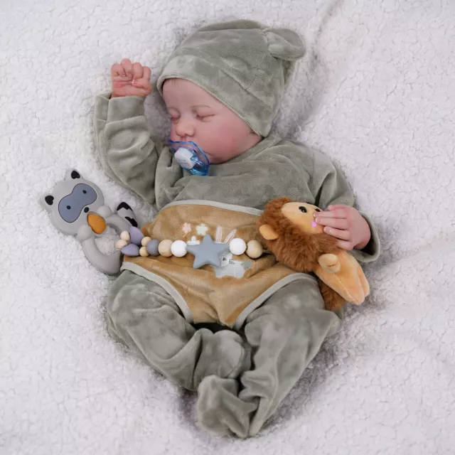 20" Realistic Reborn Baby Dolls Full Body Vinyl Boy Doll Newborn baby Kids Gift