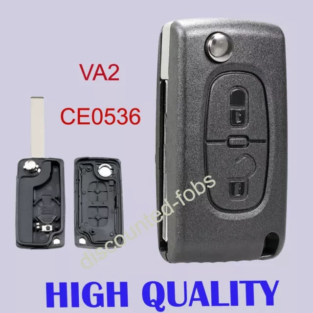 2 Button Flip Key Fob Case for Peugeot 308 207 307 407 3008 807 Partner Expert