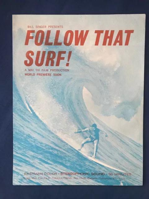 Original Vintage 1960's SURF MOVIE POSTER Follow That Surf