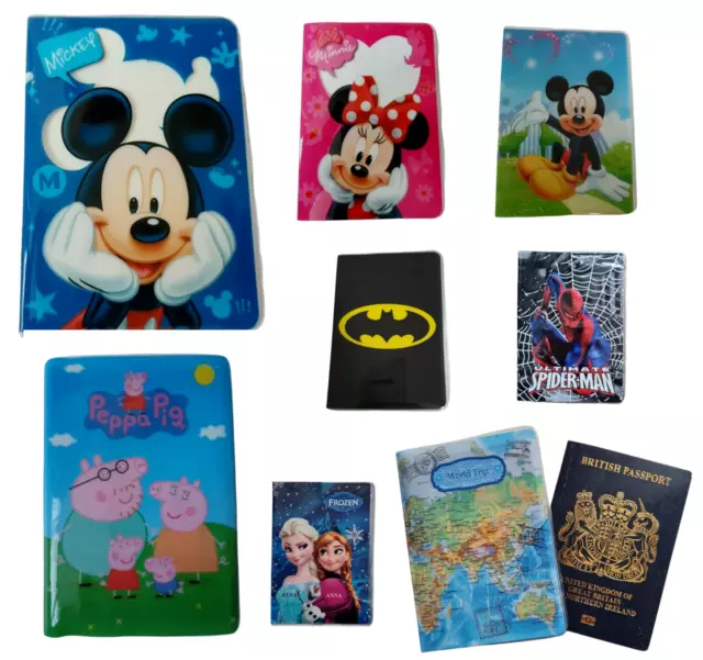 Disney Mickey, Minnie Mouse, Peppa Pig, Frozen & MORE Passport Holder Cover UK