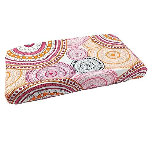 Grace Place Sophia Lolita Changing Pad Cover Pink/Orange/White