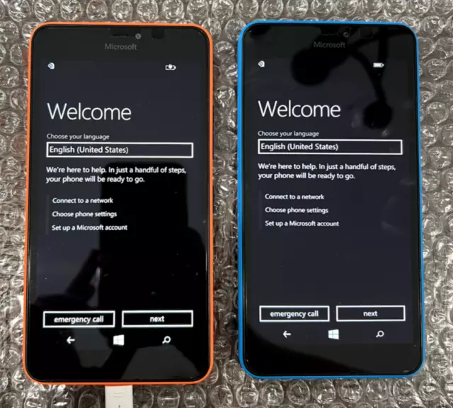 lot of 2 Microsoft Lumia 640 XL Orange and Blue  (AT&T carrier locked)