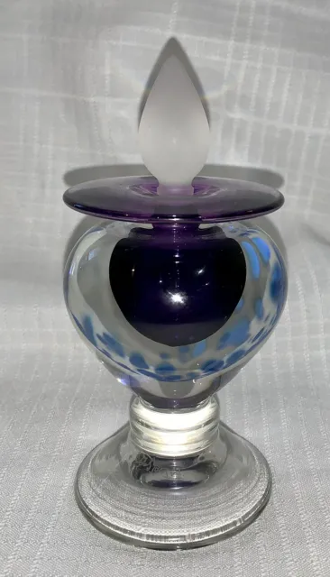 Signed Young & Constantin Hand Blown Studio Art Glass Scent Jar Perfume Bottle