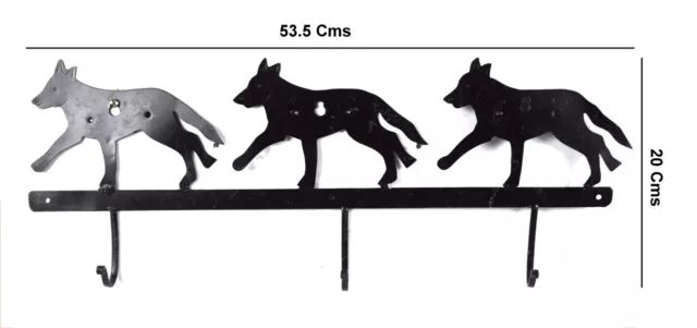 Collectible Iron Wall Hanger Indian Handcrafted Dog Figure Key Holder i75-185