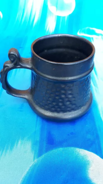 Vintage Prinknash Abbey Pottery Pewter Coloured Tankard Cup.