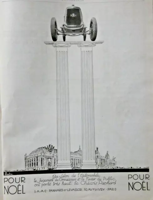1922 Automobile Chassis Panhard & Levassor Press Advertisement At Auto Show