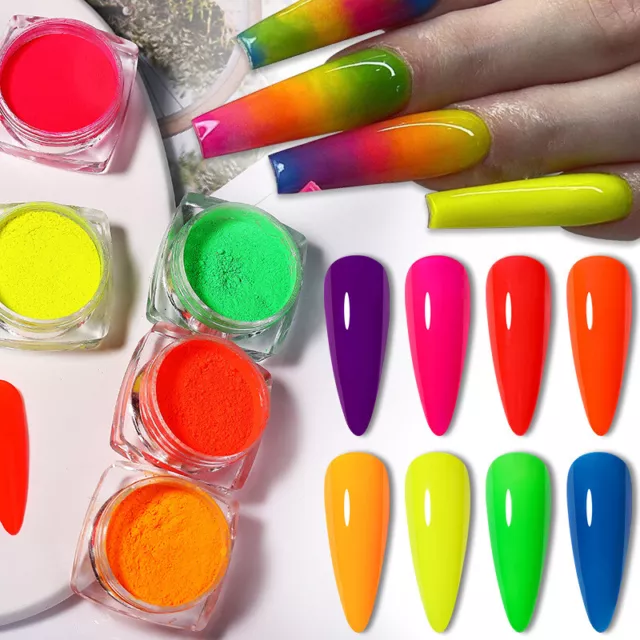 Neon Dust Nail Glitter Fluorescent Pigment Luminous Nail Powder Nail Art Beauty#